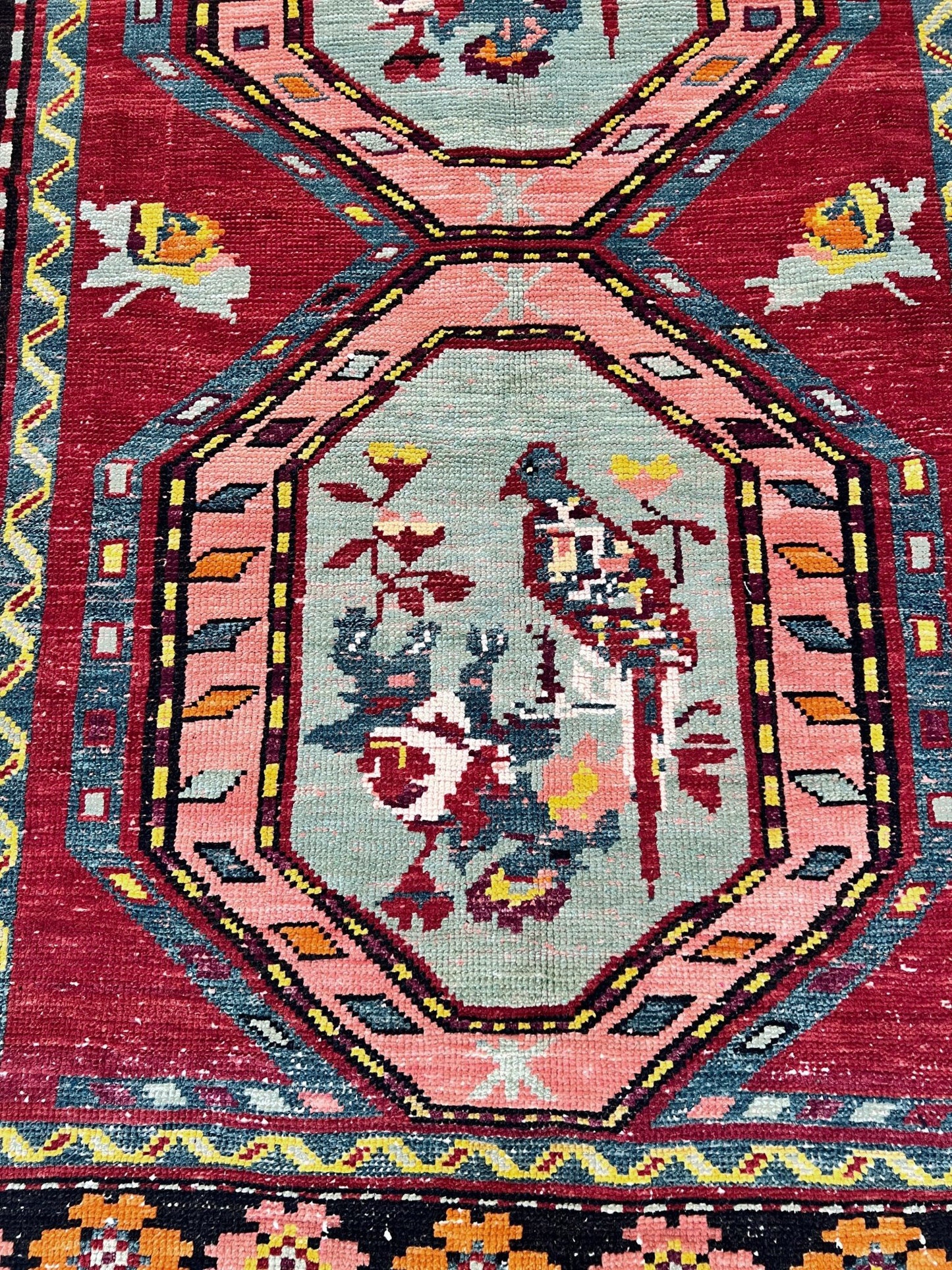 4x9 Semi-antique Derbend Caucasian wide runner Rug for hallway entryway living room, dining, kitchen, bedroom. Oriental Rug Shop San Francisco Bay Area, Portland, Seattle, Berkeley.Free shipping