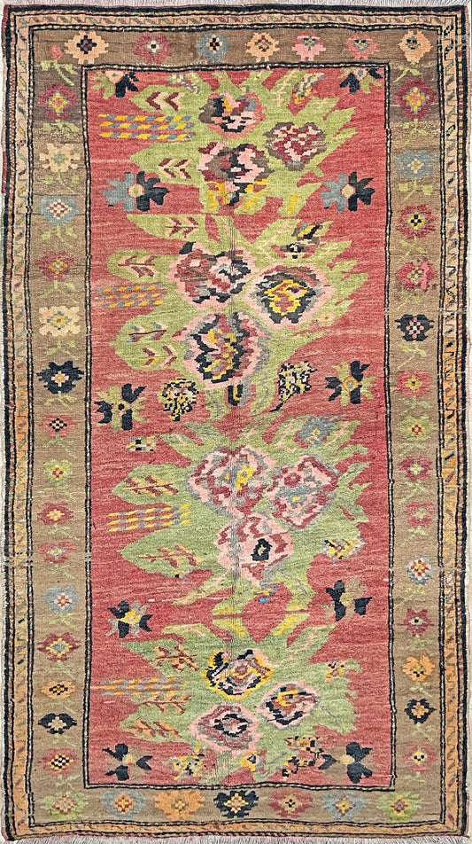Karabagh Caucasian 4x6 vintage small wool floral rug. Handmade scatter accent rug. Oriental rug shop san francisco bay area. Buy handmade wool rug online