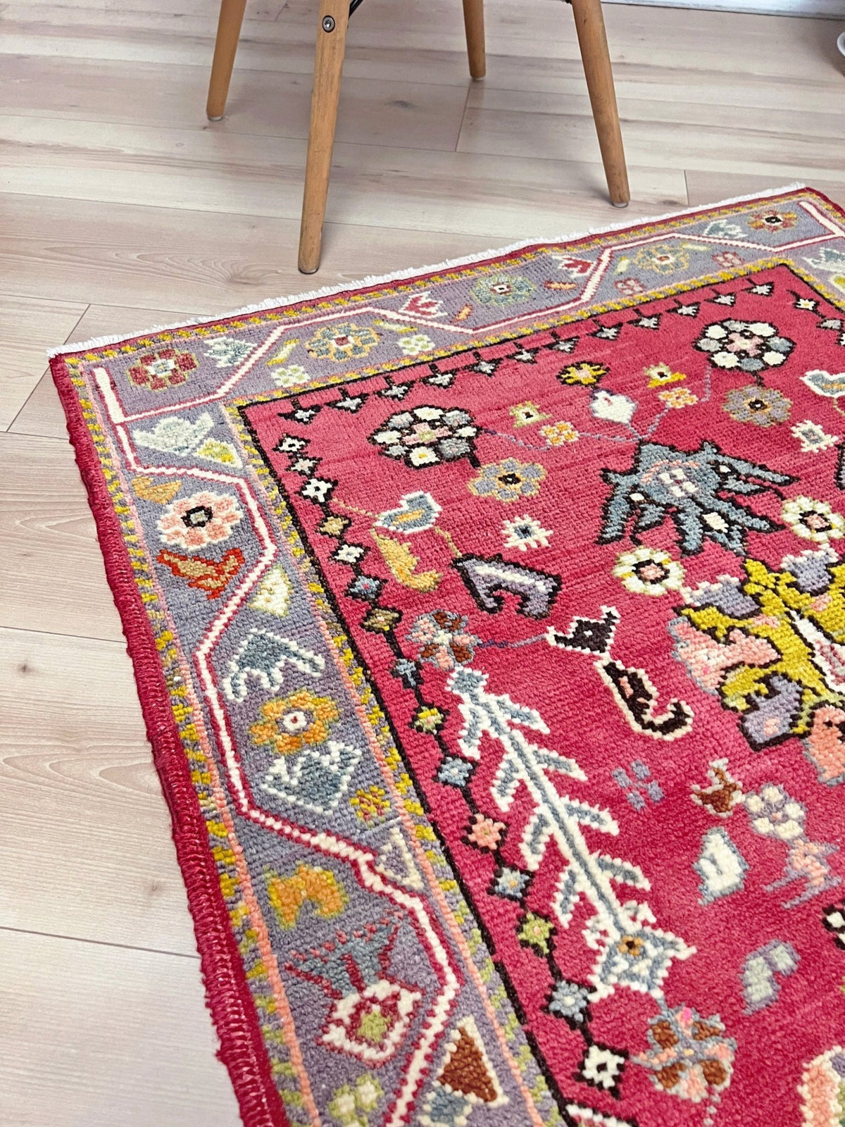 Vintage Turkish Maden mini rug with  handmade wool 3×4 mini carpet.