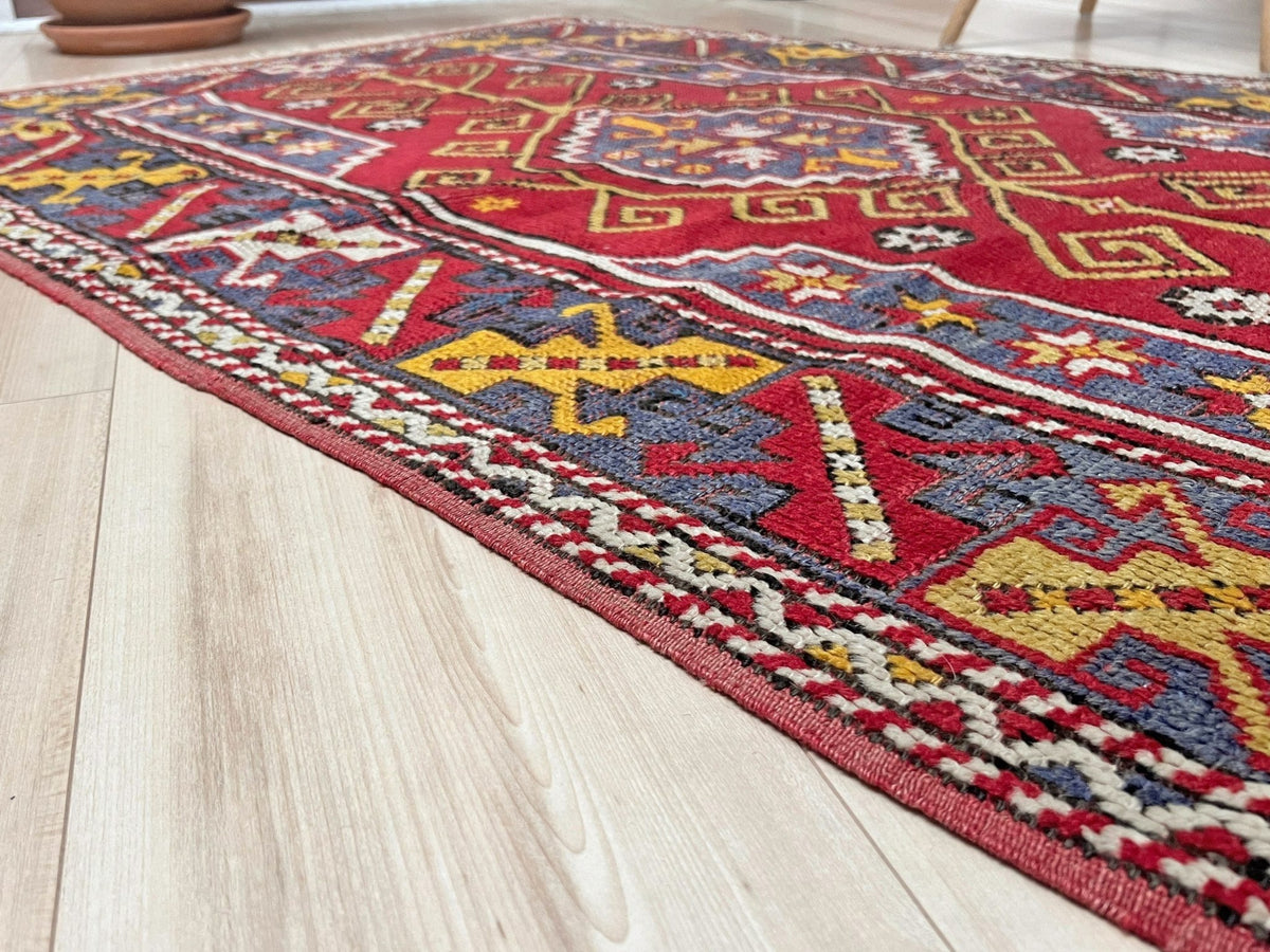 4x6 Canakkale vintage turkish rug Handmade wool scatter accent rug for nursery living room bedroom Turkish rug shop san francisco bay area