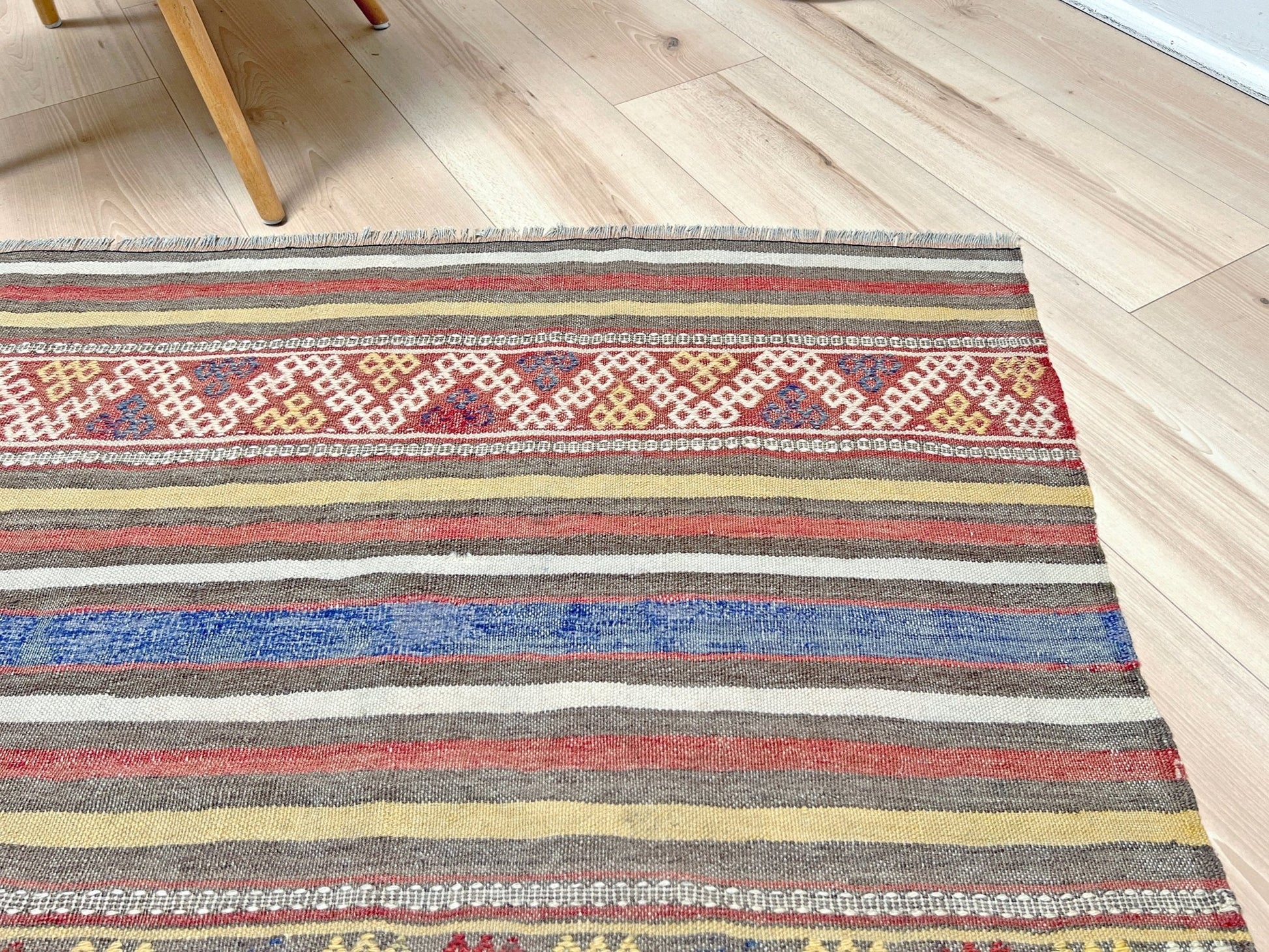 striped vintage turkish kilim rug  shop san francisco bay area. Handmade wool flatweave rug living room, bedroom kitchen nursery