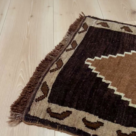 2x4 Vintage turkish wool mini rug for entry, kitchen, bathroom, under the desk. Handmade small skinny carpet rug from the best rug shop san francisco bay area. Free shipping to US and Canada.