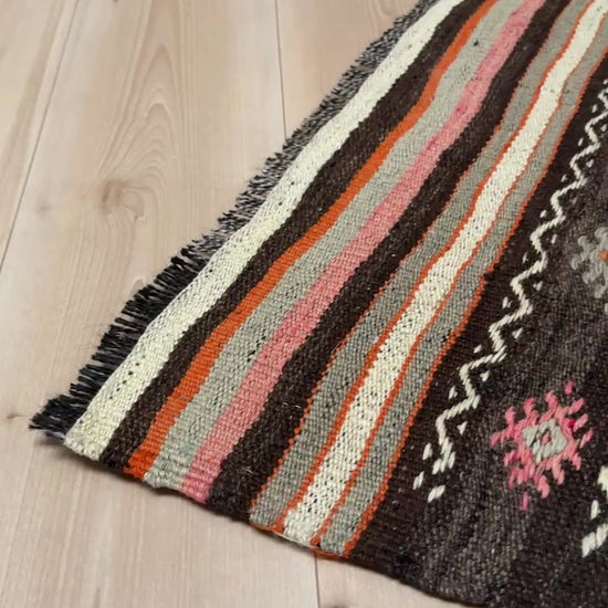 3x4 Vintage Turkish Kilim Rug, Handmade Wool Carpet Rug shop san francisco bay area Tribal Flatweave Rug for Living Room, Bedroom, Dining, Kitchen  Nursery