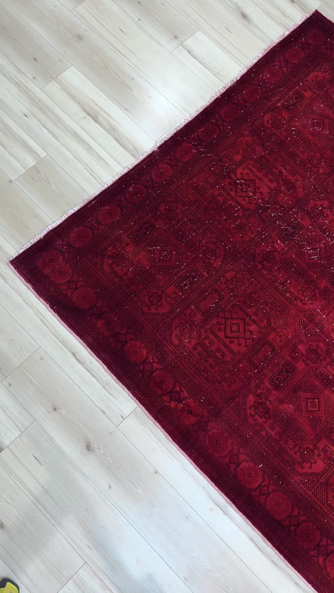 red overdyed turkish rug. Large minimalist area rug for living rom, bedroom, dining, office. Buy oriental rug store San Mateo CA, Mid-peninsula, San Francisco Bay Area. But rugs online free shipping to USA and Canada.