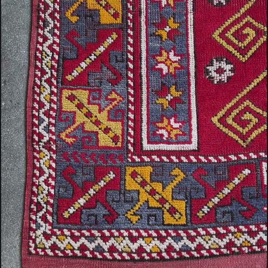 4x6 Canakkale vintage turkish rug Handmade wool scatter accent rug for nursery living room bedroom Turkish rug shop san francisco bay area