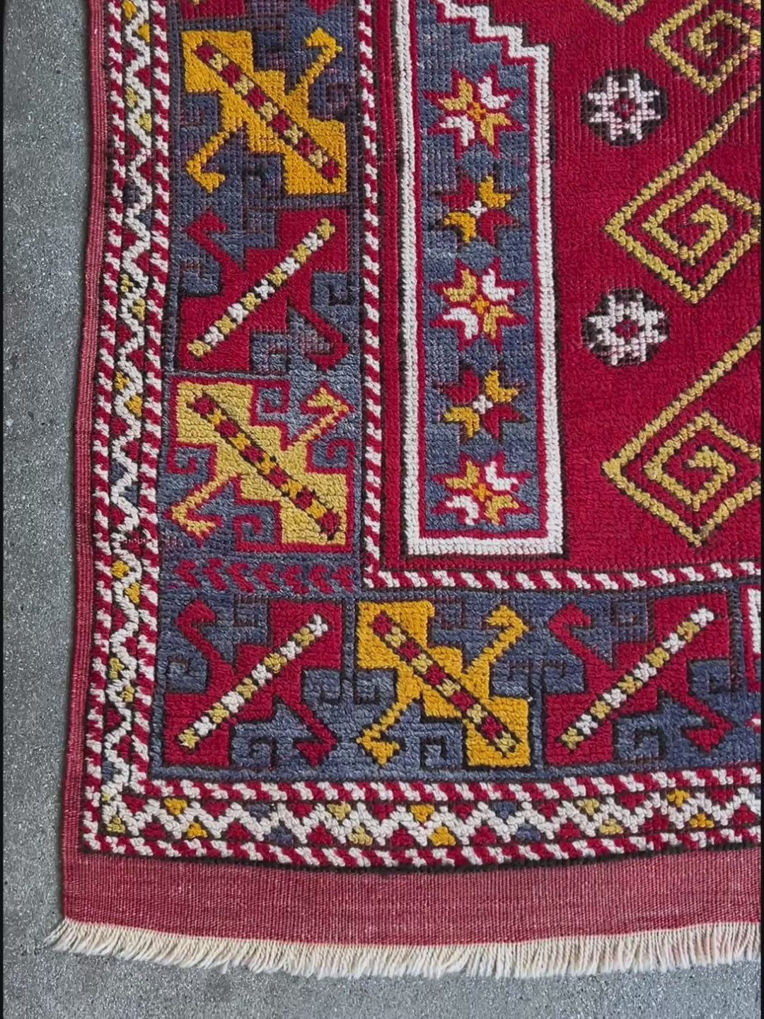4x6 Canakkale vintage turkish rug Handmade wool scatter accent rug for nursery living room bedroom Turkish rug shop san francisco bay area