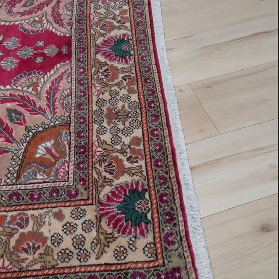 Crimson Red 5x7 Kayseri handmade Turkish wool rug from the best rug shop in the San Francisco Bay Area, Burlingame CA, free shipping available. Perfect for living rooms, bedrooms, dining rooms, studies, or formal sitting areas