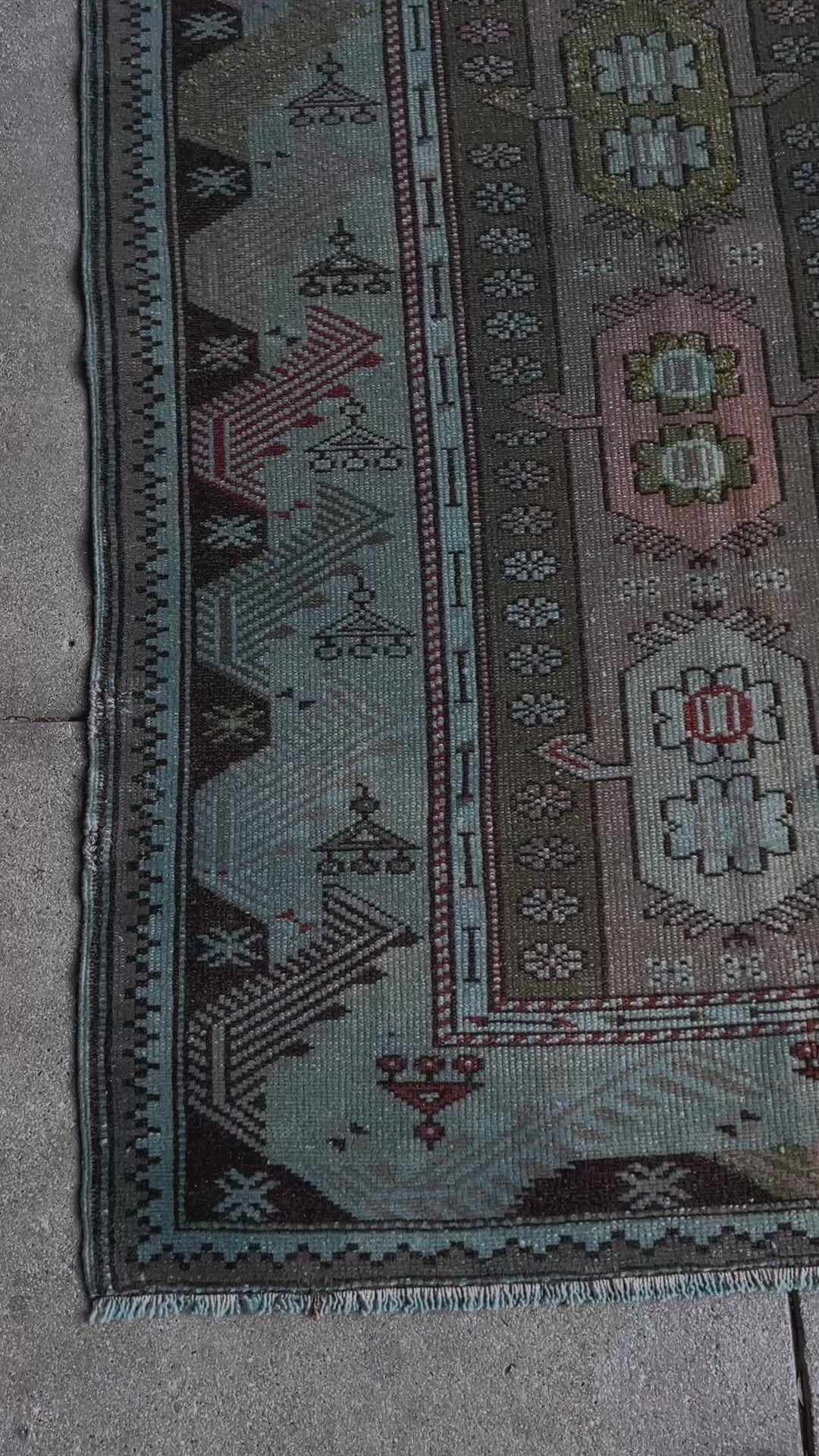 Blue 4x6 milas blue vintage turkish rug shop san francisco bay area. Handmade wool scatter accent rug for living room bedroom nursery study. Free shipping.