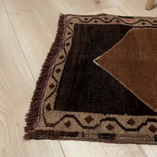 2x4 Vintage turkish wool mini rug for entry, kitchen, bathroom, under the desk. Handmade small skinny carpet rug from the best rug shop san francisco bay area. Free shipping to US and Canada.