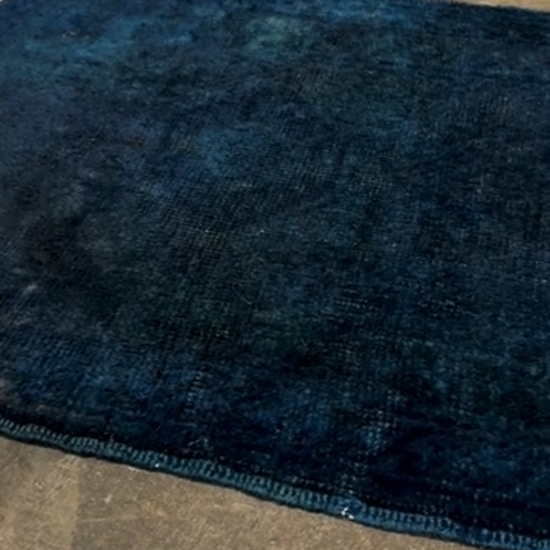 Midnight Blue Turkish overdyed Yastik rug with subtle shadowed motifs. Hand-knotted wool, 20x30 inches. Perfect for: Entryways & apartment foyers, beside the bed, kitchen sink areas, bathroom vanity spots, layered under décor pieces. One-of-a-kind rug from Indigo Rugs in Burlingame, the best rug shop in the San Francisco Bay Area. Free shipping included.