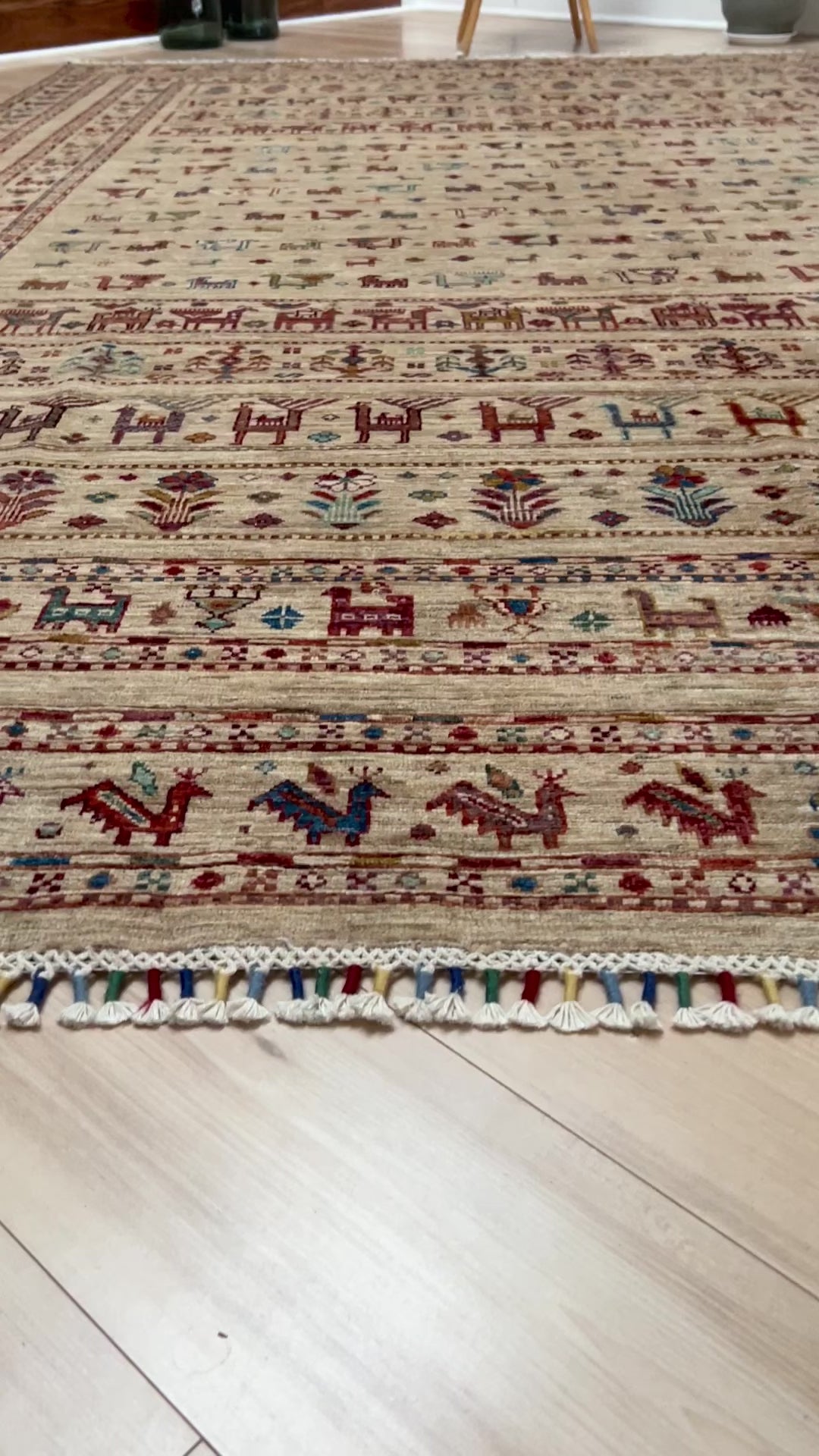 Khorjin  Minimalistic Tribal Handmade Rug for living room bedroom dining. Buy Handmade Oriental Rug shop San Francisco Bay Area. Buy Handmade Wool Large rug online free shipping USA Canada.