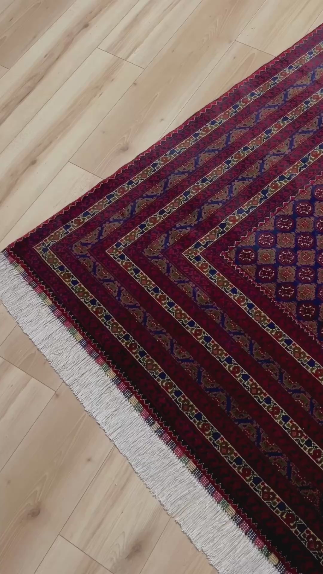deep indigo blue turkmen khoja roshnai rug 7x9 tribal gul pattern afghan handmade merino wool rug silky sheen indigo rugs san francisco bay area