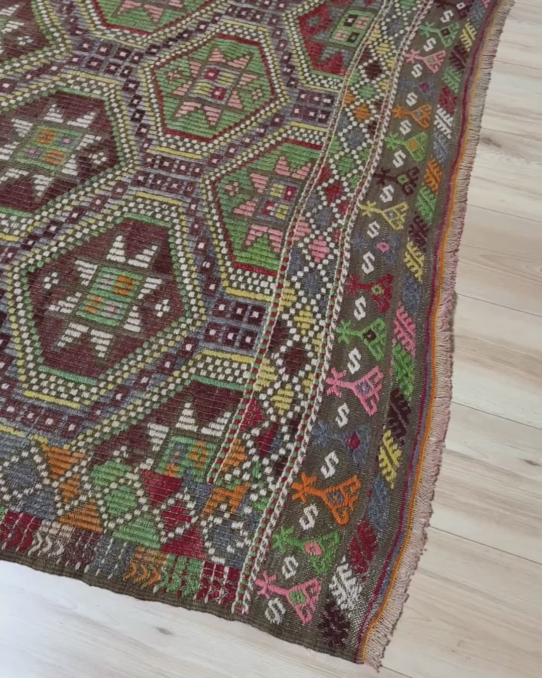 Top quality vintage Cicim Turkish rug 6x9, full of character, perfect for bedroom, living room, kitchen, or study, from trusted San Mateo SF Bay Area rug shop, free shipping included