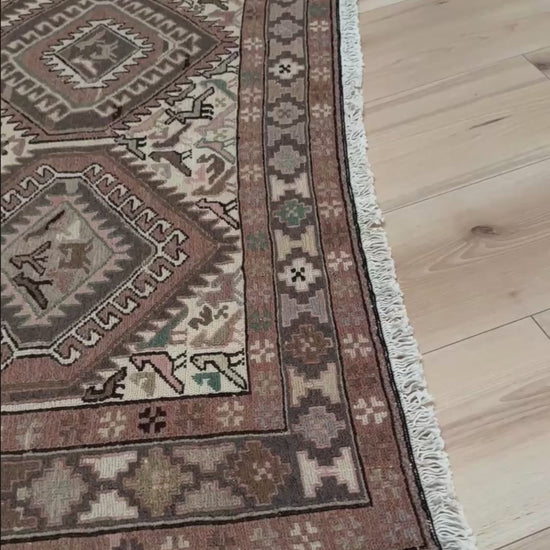 Vintage shahsavan persian soumak rug 4x6 earthy tribal flatweave runner handmade wool geometric nomadic rug