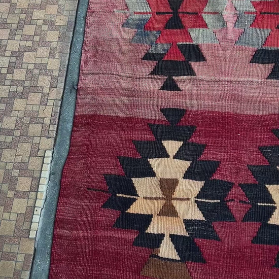 5x8 pergamum Vintage turkish kilim rug shop San francisco bay area. Navajo style rug. Buy turkish rug online
