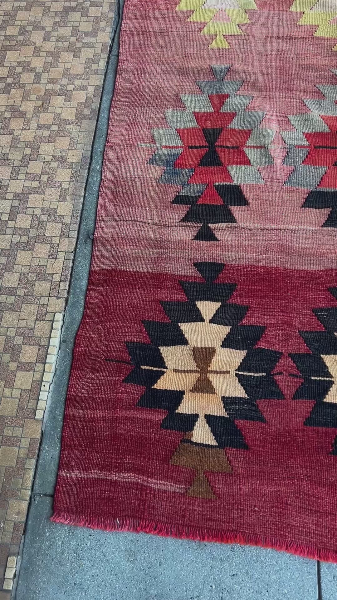 5x8 pergamum Vintage turkish kilim rug shop San francisco bay area. Navajo style rug. Buy turkish rug online
