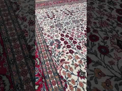 9x12 Vintage Hereke Turkish Rug – Elegant Floral Design, Ivory & Terracotta Hues – Handmade Wool, Timeless Character – Best Rug Shop San Mateo, SF Bay Area – Free Shipping – Perfect for Bedroom, Living Room, Dining Room.