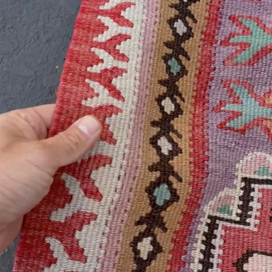 8x11 dusty rose red pink antique oushak turkish kilim flatweave rug shop san francisco bay area, berkeley. Buy kilim online free shipping to USA, Canada