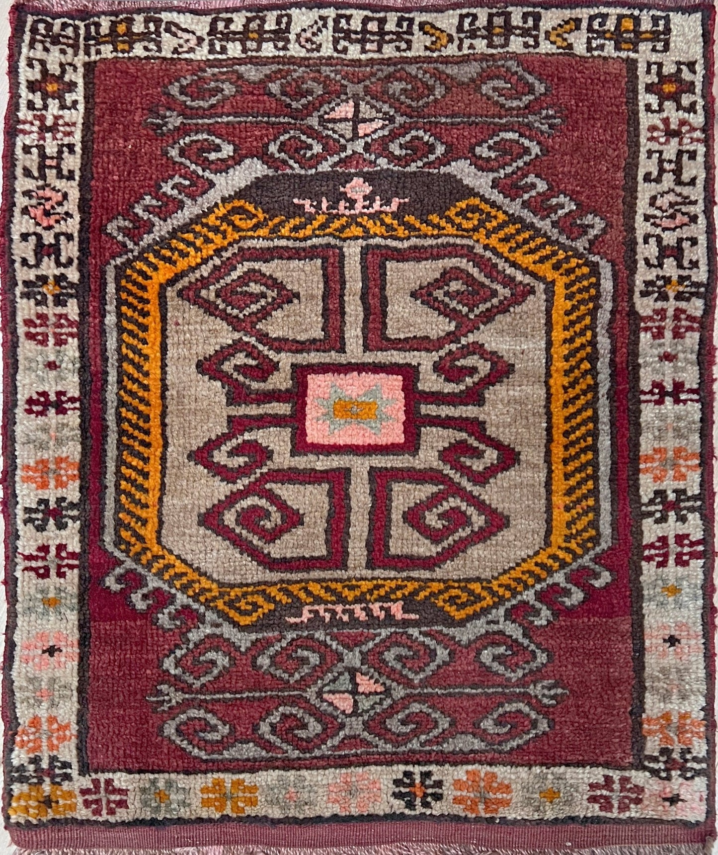 2x3 Handmade vintage turkish mini rug for Entry bedroom bathroom under the desk. Small wool carpet rug free shipping best rug shop san francisco bay area.