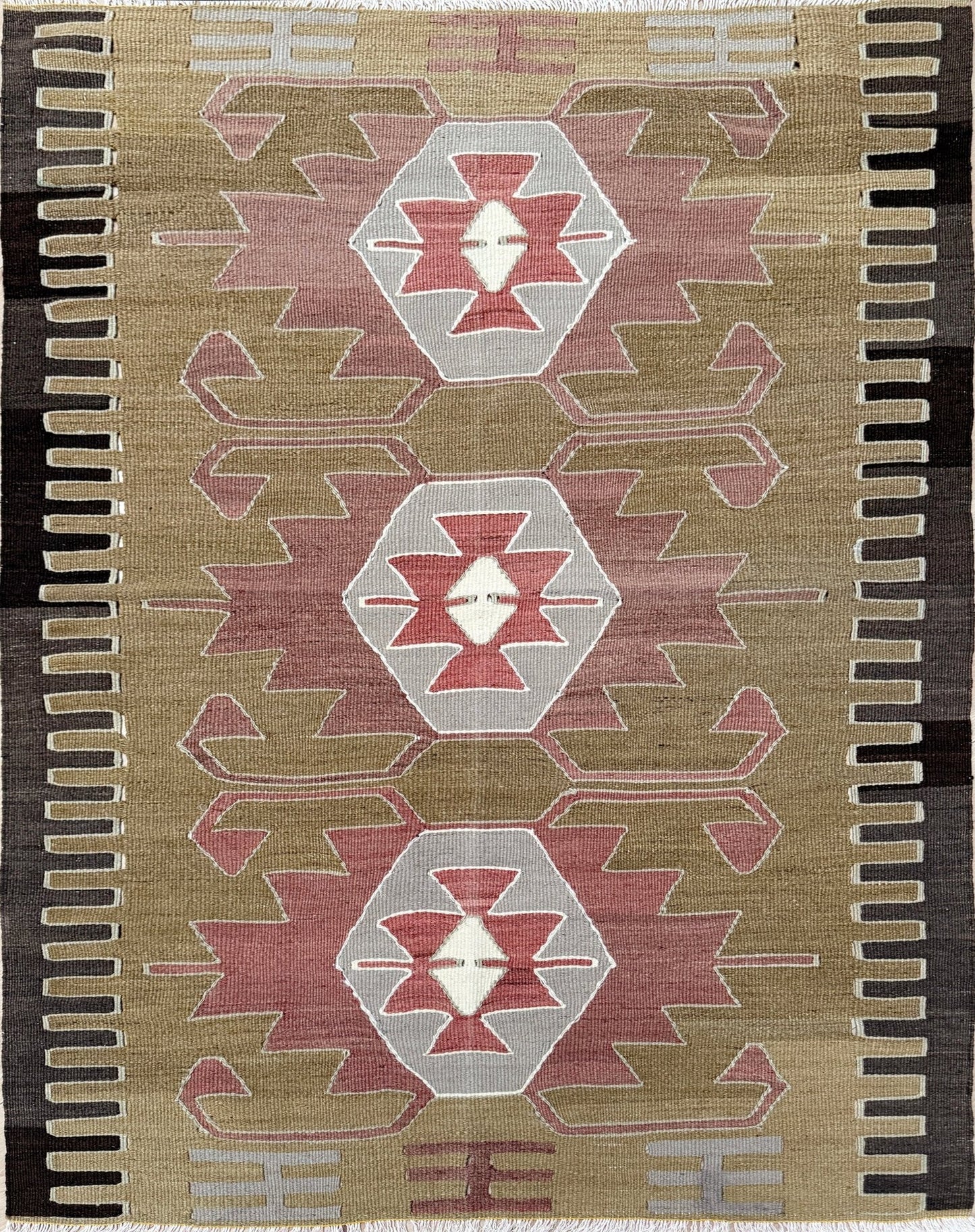 3x4 Navajo style turkish kilim wool rug for bedroom nursery kitchen entry tribal flatweave rug  shop san francisco bay area. Handmade wool flatweave rug.