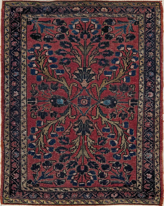 Handmade vintage persian 2x3 small floral rug for bedroom, kitchen, bedroom under the desk. Handmade wool carpet from the best rug shop san francisco bay area free shipping US Canada 