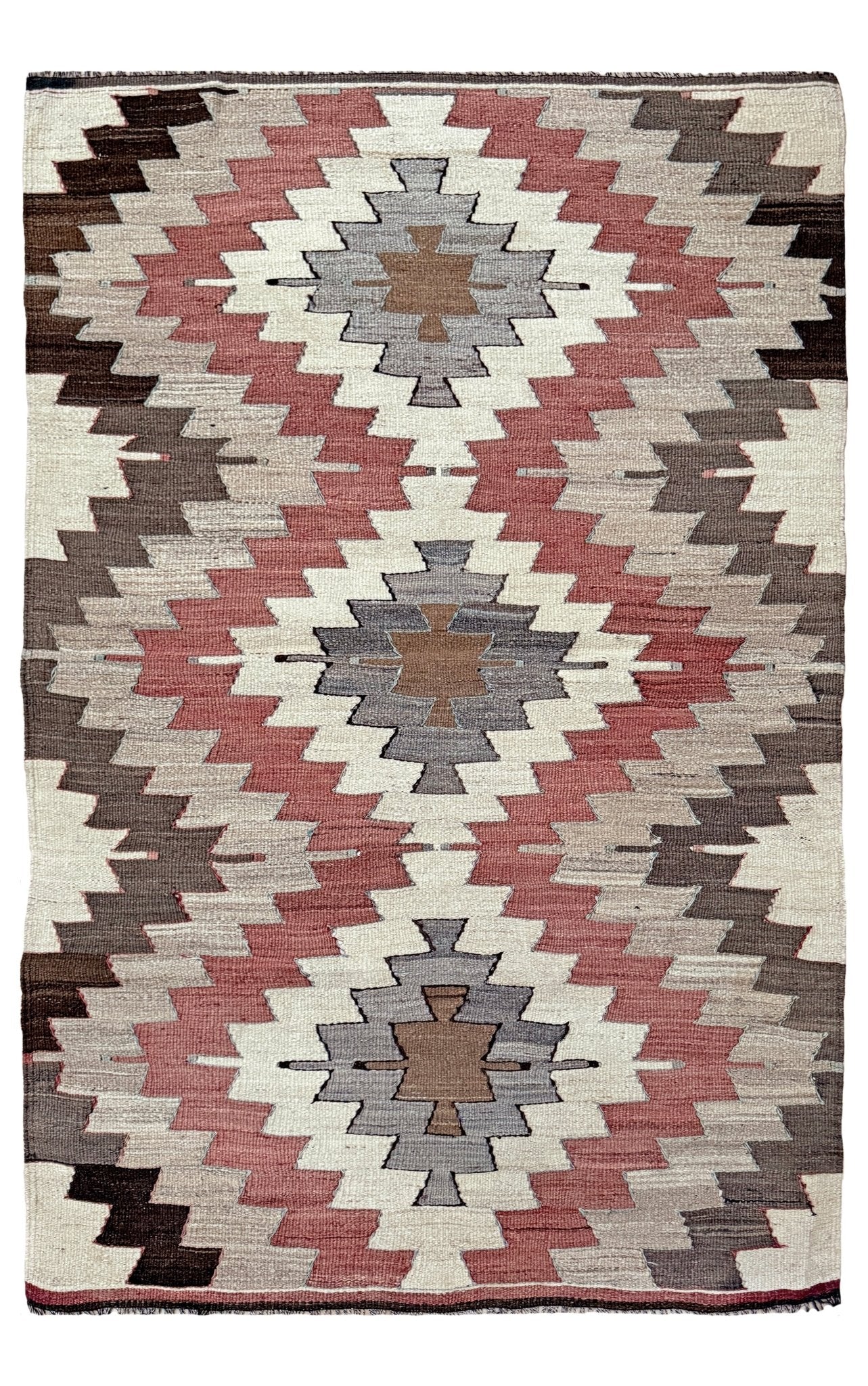 4x6 beige gray Navajo style muted turkish kilim wool rug for bedroom nursery kitchen entry tribal flatweave rug  shop san francisco bay area. Handmade wool flatweave rug.