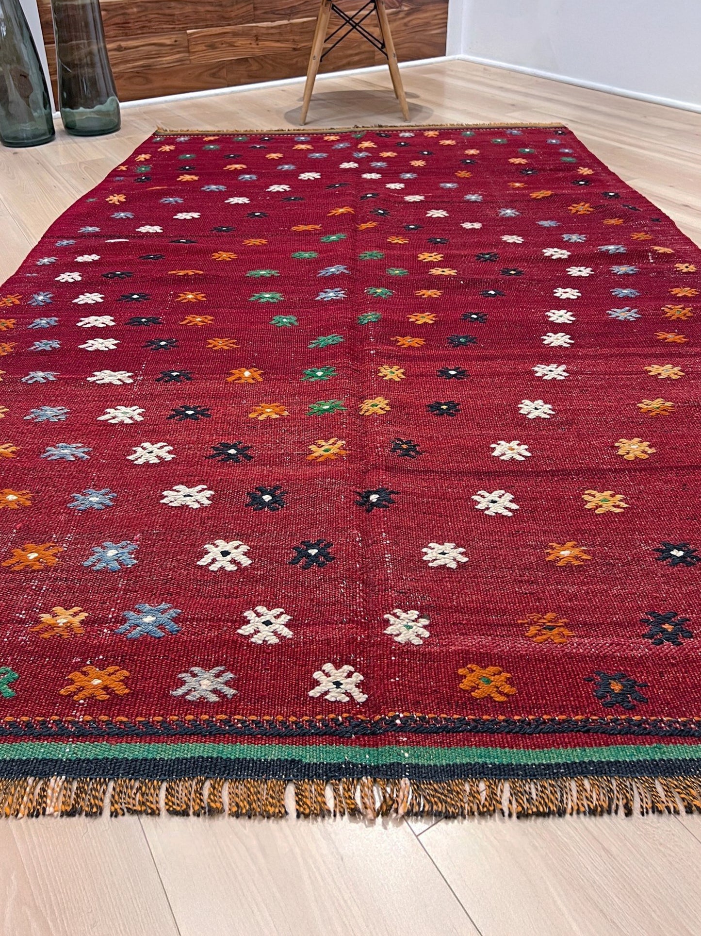 5x7 Floral Canakkale Kilim Turkish Rug Shop San Francisco Bay Area. Wool flatweave Carpet shop Palo Alto Berkeley for Living Room, Dining, Kitchen, Bedroom, Nursery. Buy rug online free shipping.