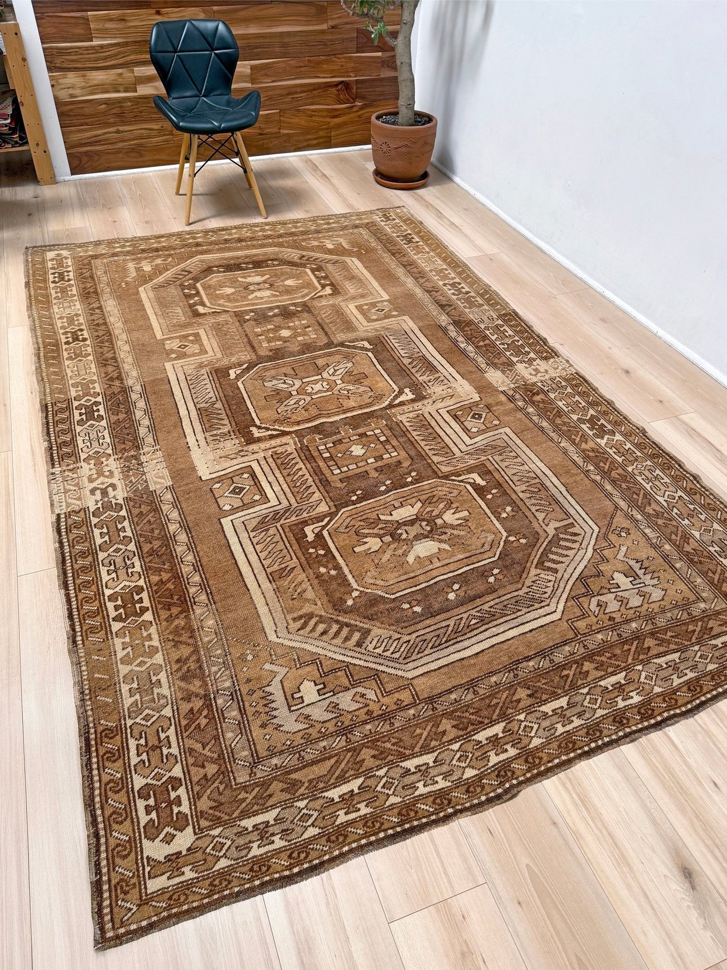 6x9 top quality vintage Kurdish transitional muted rug with rich character, perfect for bedroom, living room, or dining room decor — from the best rug shop in San Mateo, SF Bay Area, with free shipping.