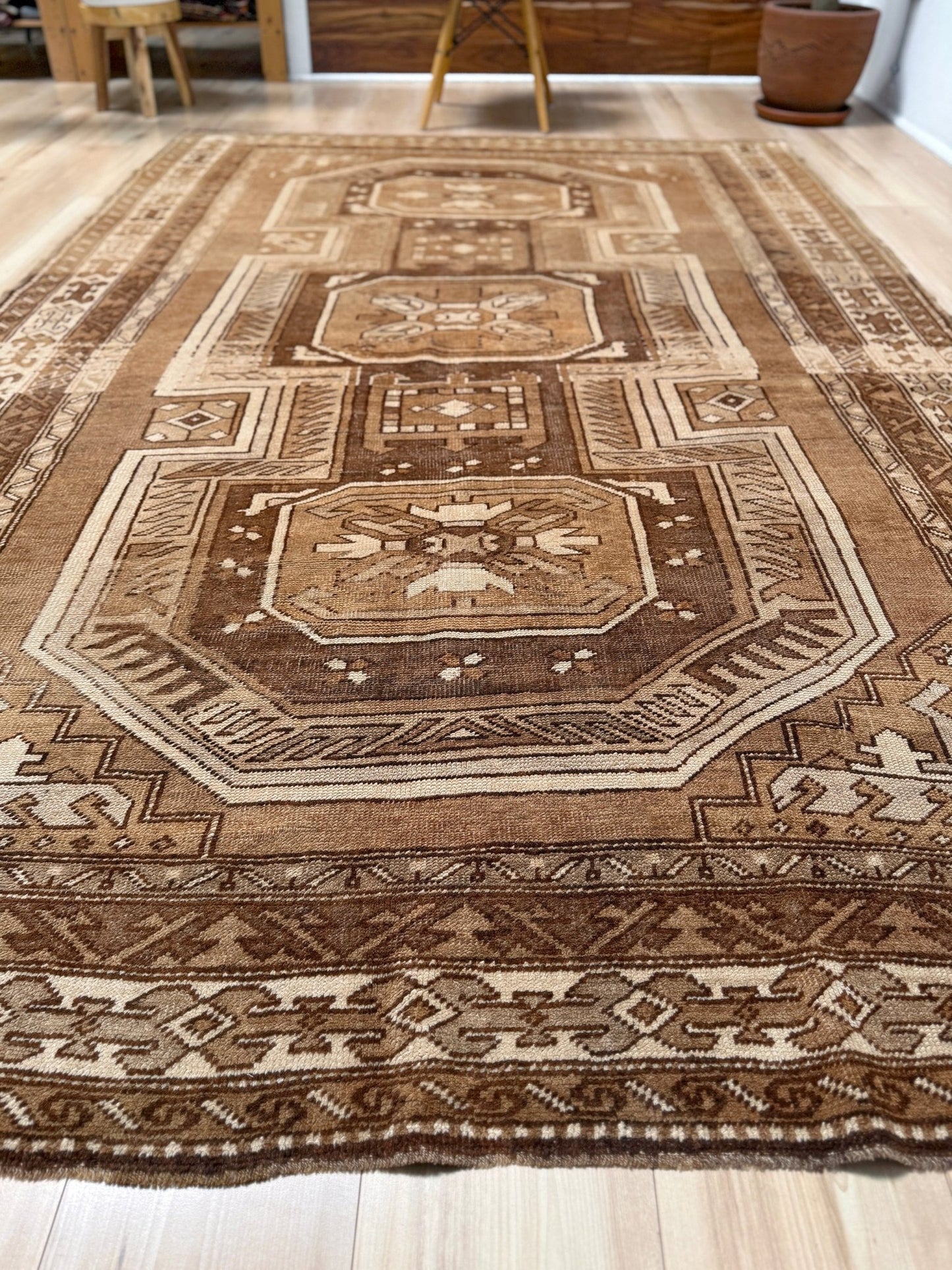 6x9 top quality vintage Kurdish transitional muted rug with rich character, perfect for bedroom, living room, or dining room decor — from the best rug shop in San Mateo, SF Bay Area, with free shipping.