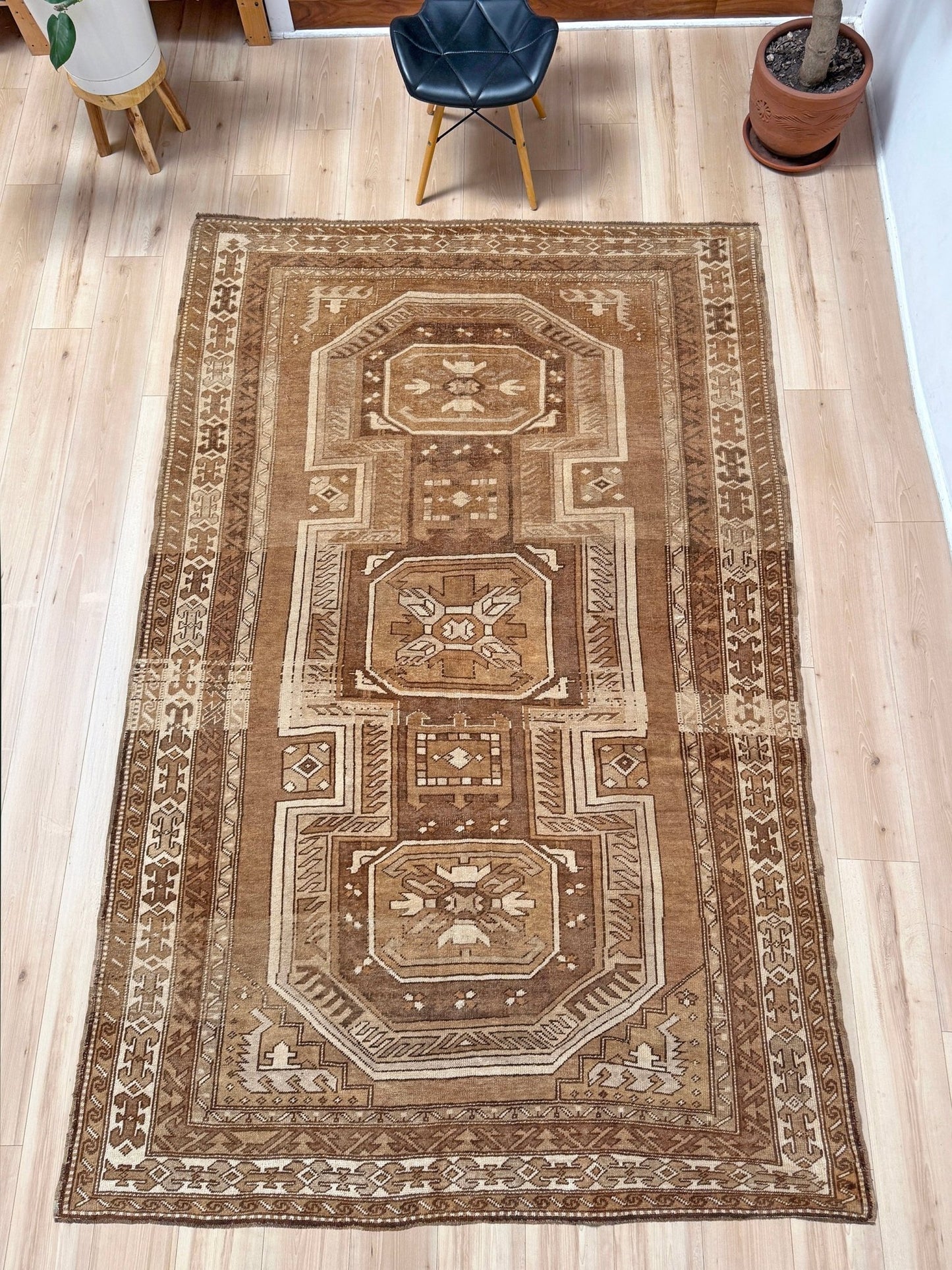 6x9 top quality vintage Kurdish transitional muted rug with rich character, perfect for bedroom, living room, or dining room decor — from the best rug shop in San Mateo, SF Bay Area, with free shipping.