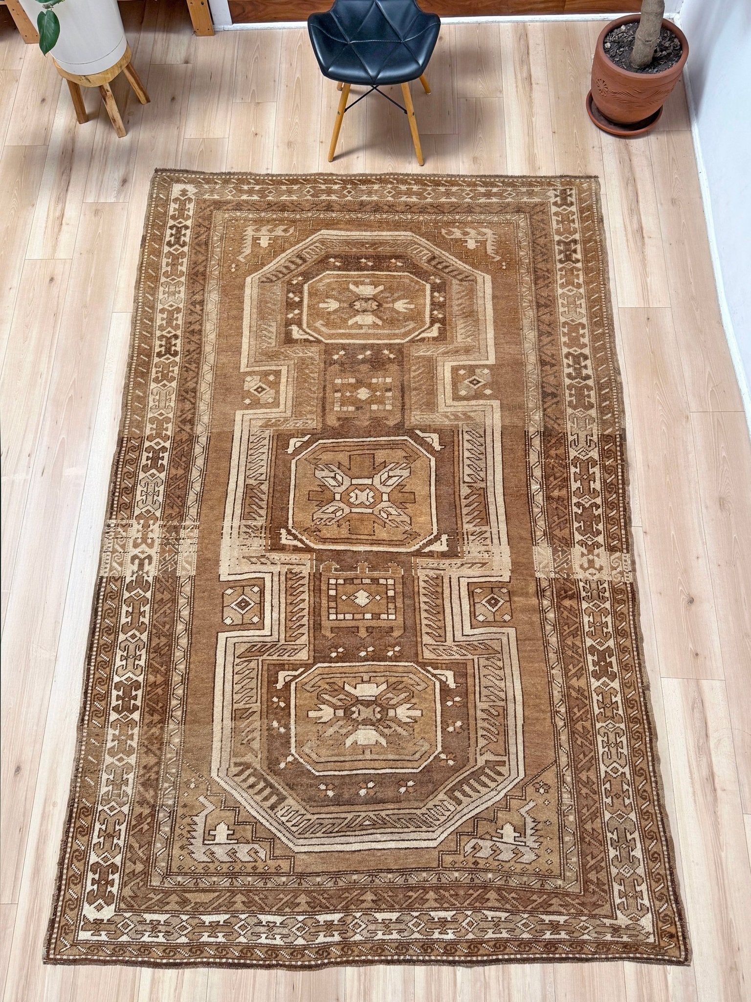 6x9 top quality vintage Kurdish transitional muted rug with rich character, perfect for bedroom, living room, or dining room decor — from the best rug shop in San Mateo, SF Bay Area, with free shipping.