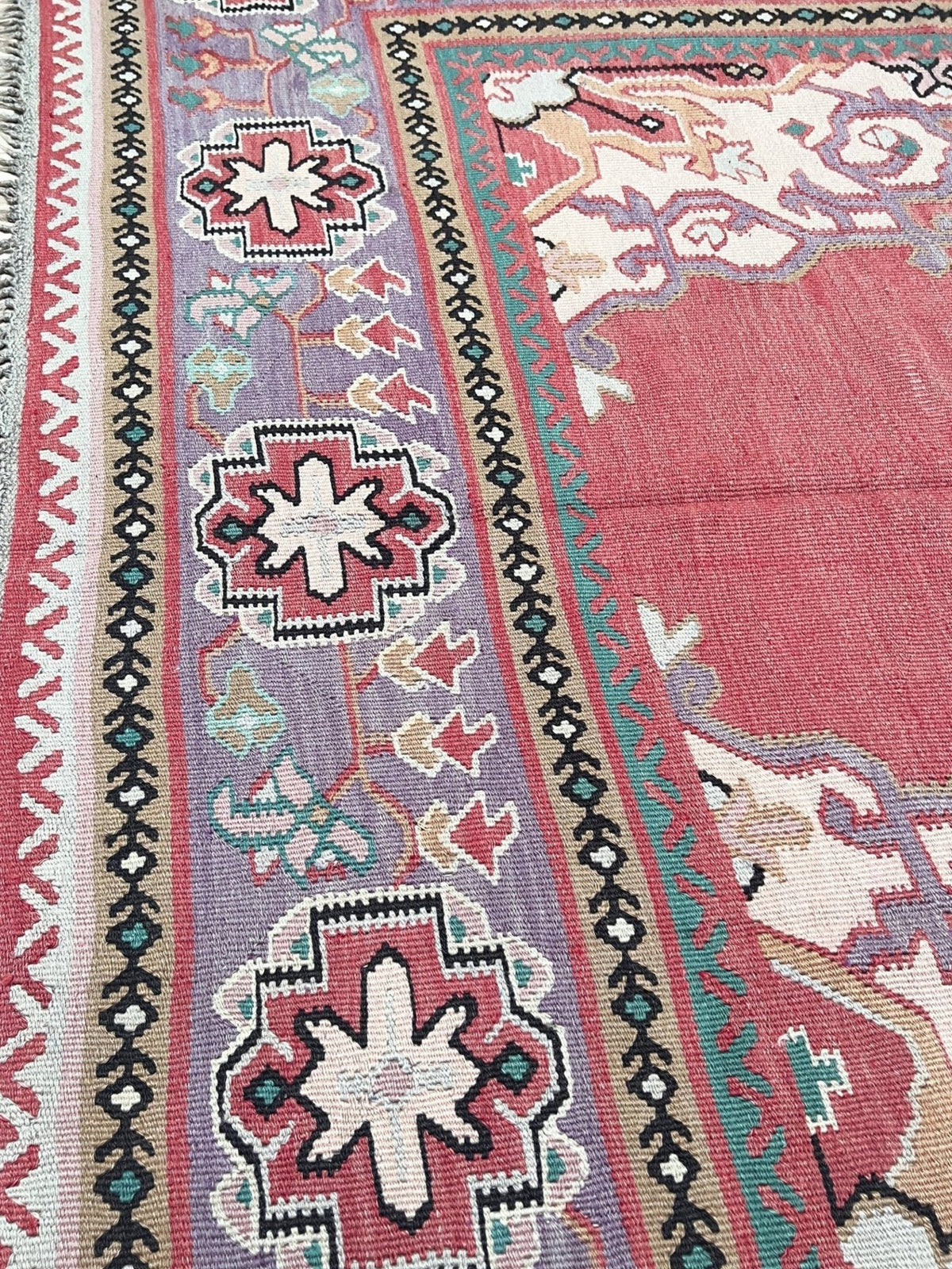 8x11 dusty rose red pink antique oushak turkish kilim flatweave rug shop san francisco bay area, berkeley. Buy kilim online free shipping to USA, Canada