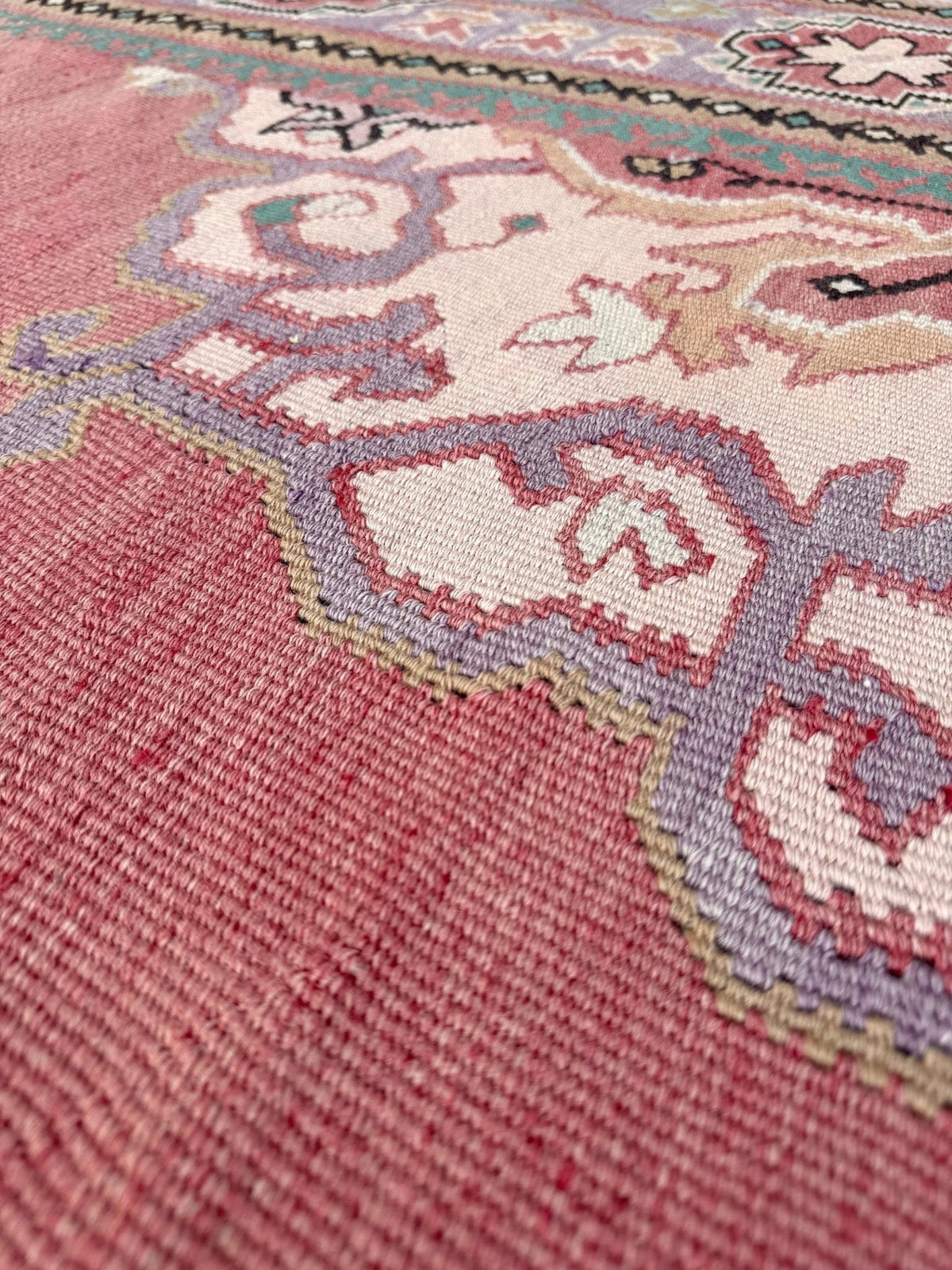 8x11 dusty rose red pink antique oushak vintage turkish kilim flatweave rug shop san francisco bay area, berkeley