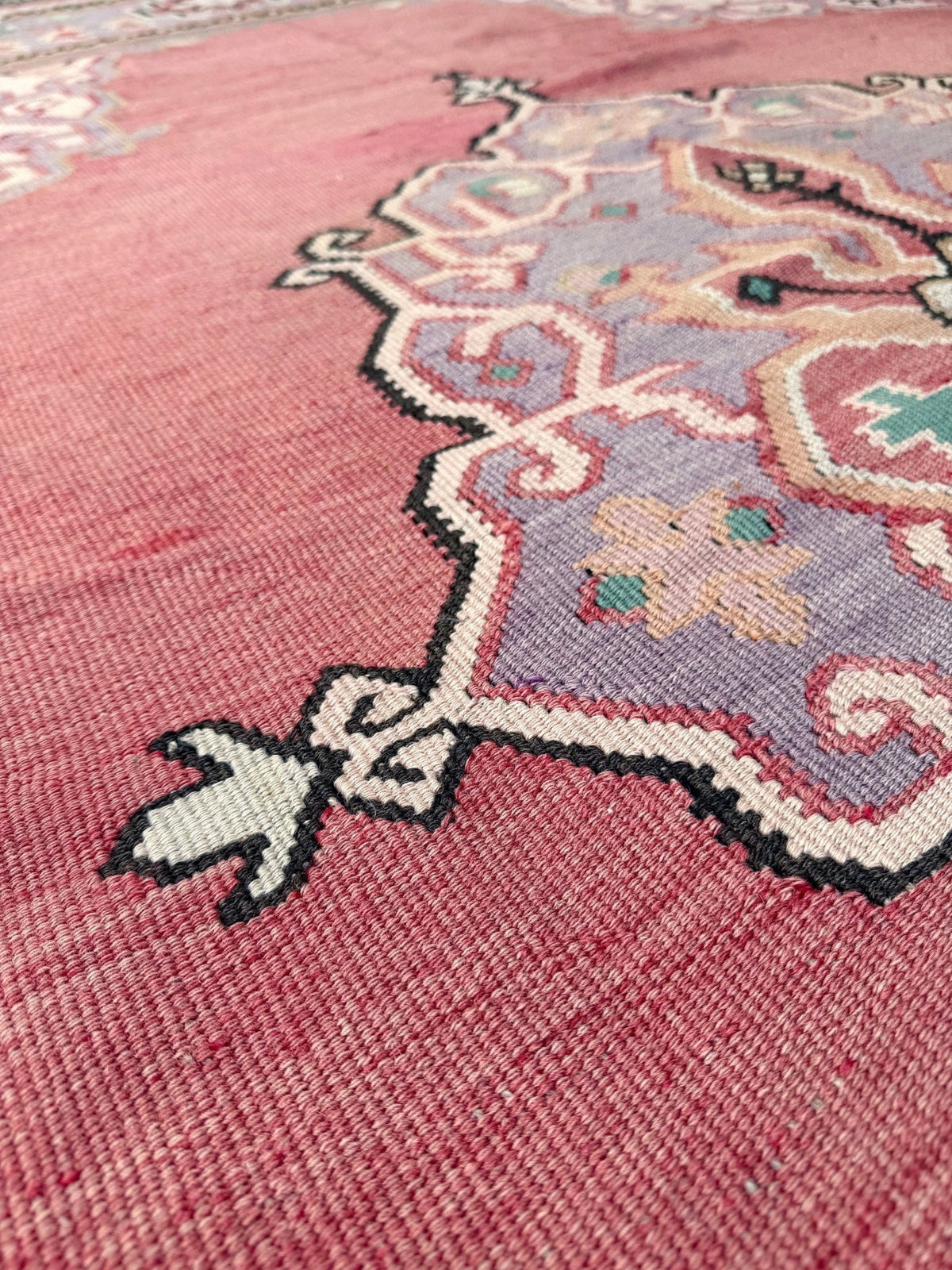 8x11 dusty rose red pink antique oushak vintage turkish kilim flatweave rug shop san francisco bay area, berkeley