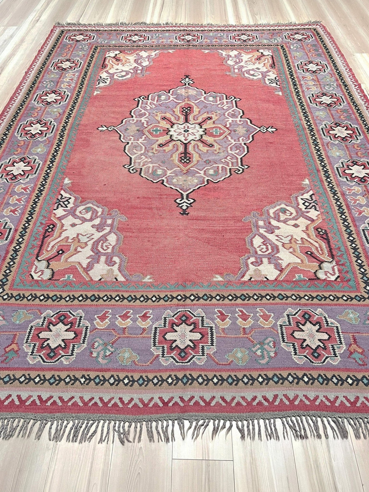 8x11 dusty rose red pink antique oushak turkish kilim flatweave rug shop san francisco bay area, berkeley. Buy kilim online free shipping to USA, Canada