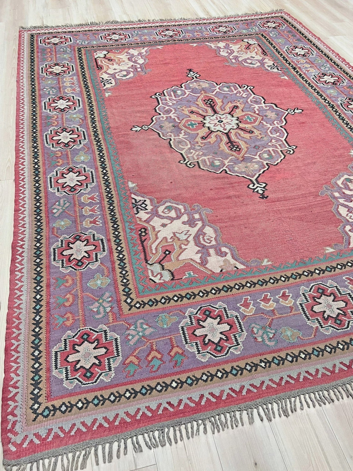 8x11 dusty rose red pink antique oushak turkish kilim flatweave rug shop san francisco bay area, berkeley. Buy kilim online free shipping to USA, Canada