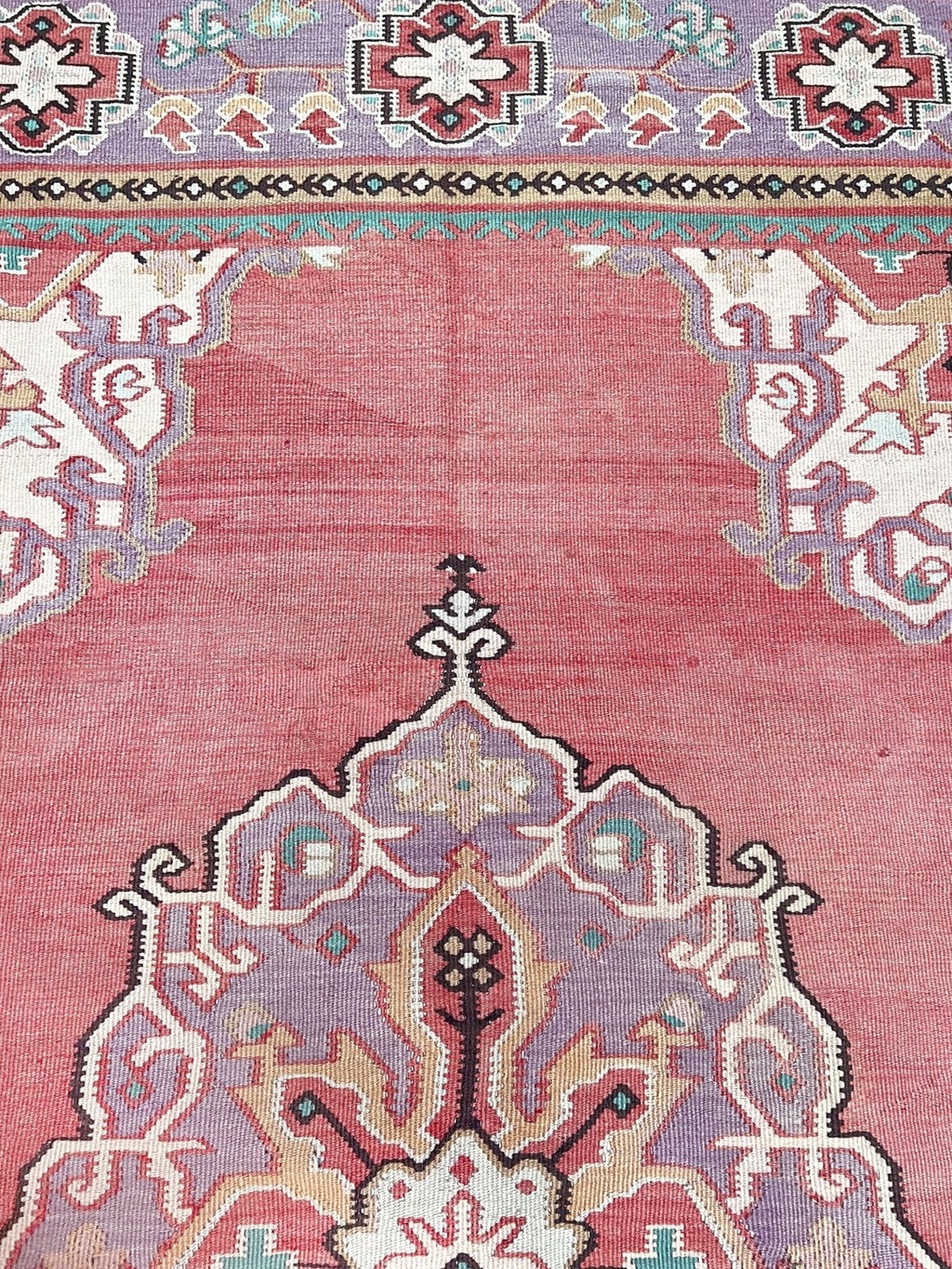 8x11 dusty rose red pink antique oushak vintage turkish kilim flatweave rug shop san francisco bay area, berkeley