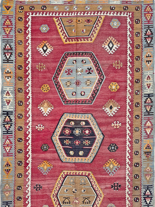 Sarkisla vintage turkish kilim rug shop san francisco bay area. Handmade wool flatweave runner rug hallway living room