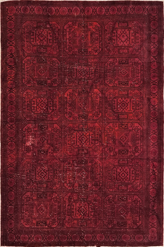 7x9 Large red overdyed handmade wool turkish rug San Francisco Bay Area. Buy rugs online free shipping to USA and Canada.