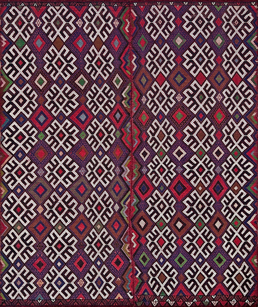 5x6 square turkish tribal kilim rug shop san francisco bay area. Handmade wool flatweave rug for living room, bedroom, nursery