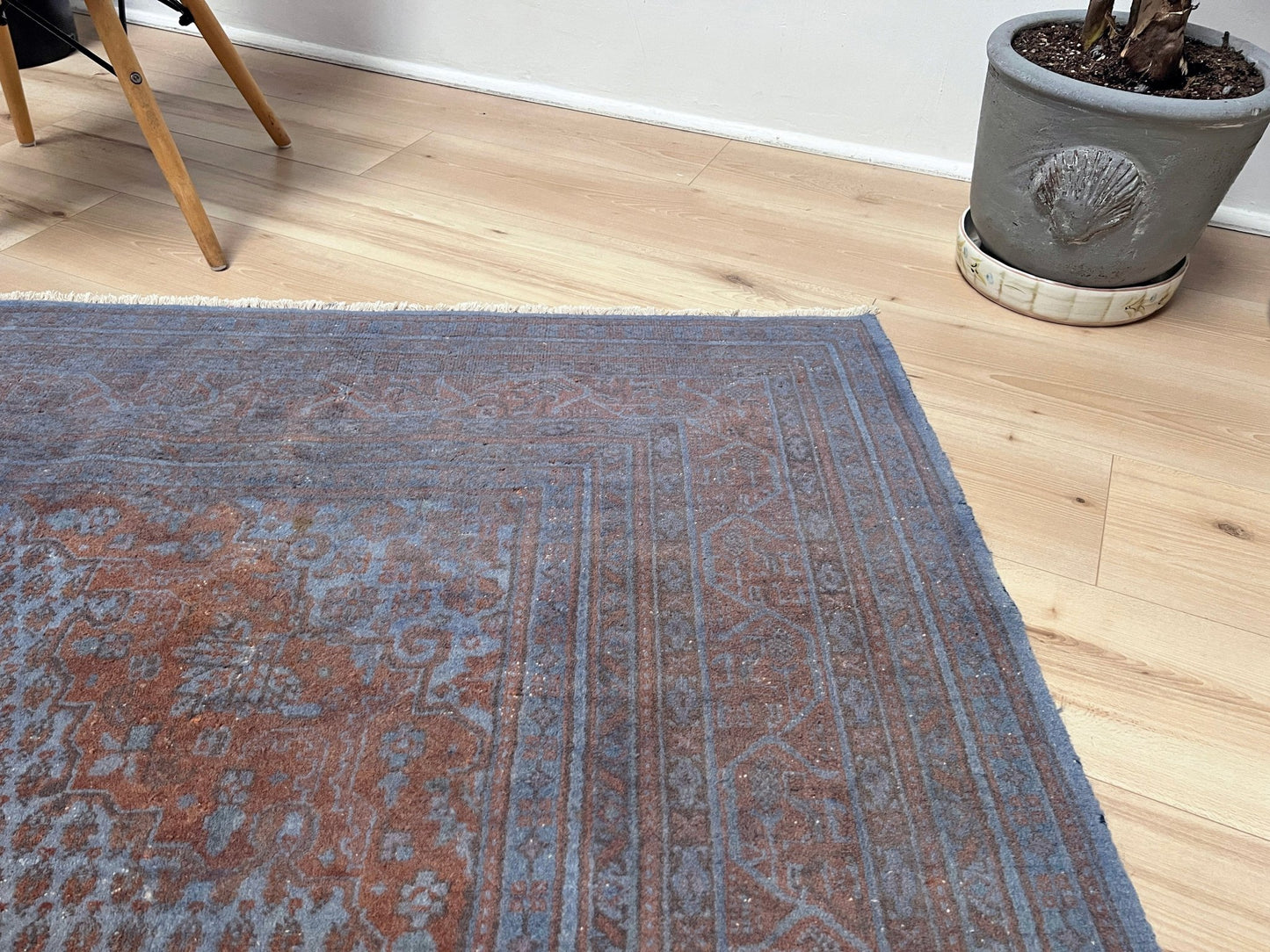 Blue overdyed turkish rug. Muted wool handmade Turkish rug store SF Bay Area. Buy rug palo alto, berkeley, los altos berkeley