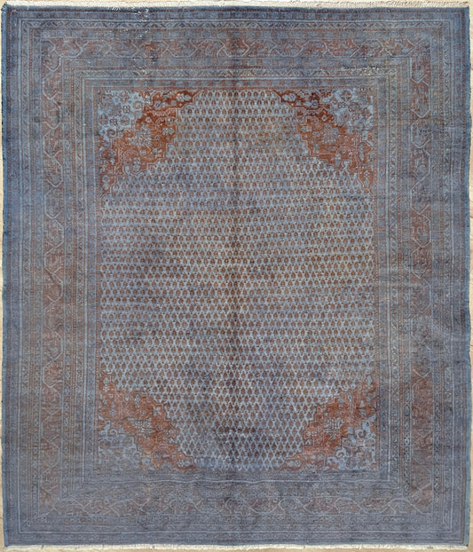 Blue overdyed turkish rug. Muted wool handmade Turkish rug store SF Bay Area. Buy rug palo alto, berkeley, los altos berkeley