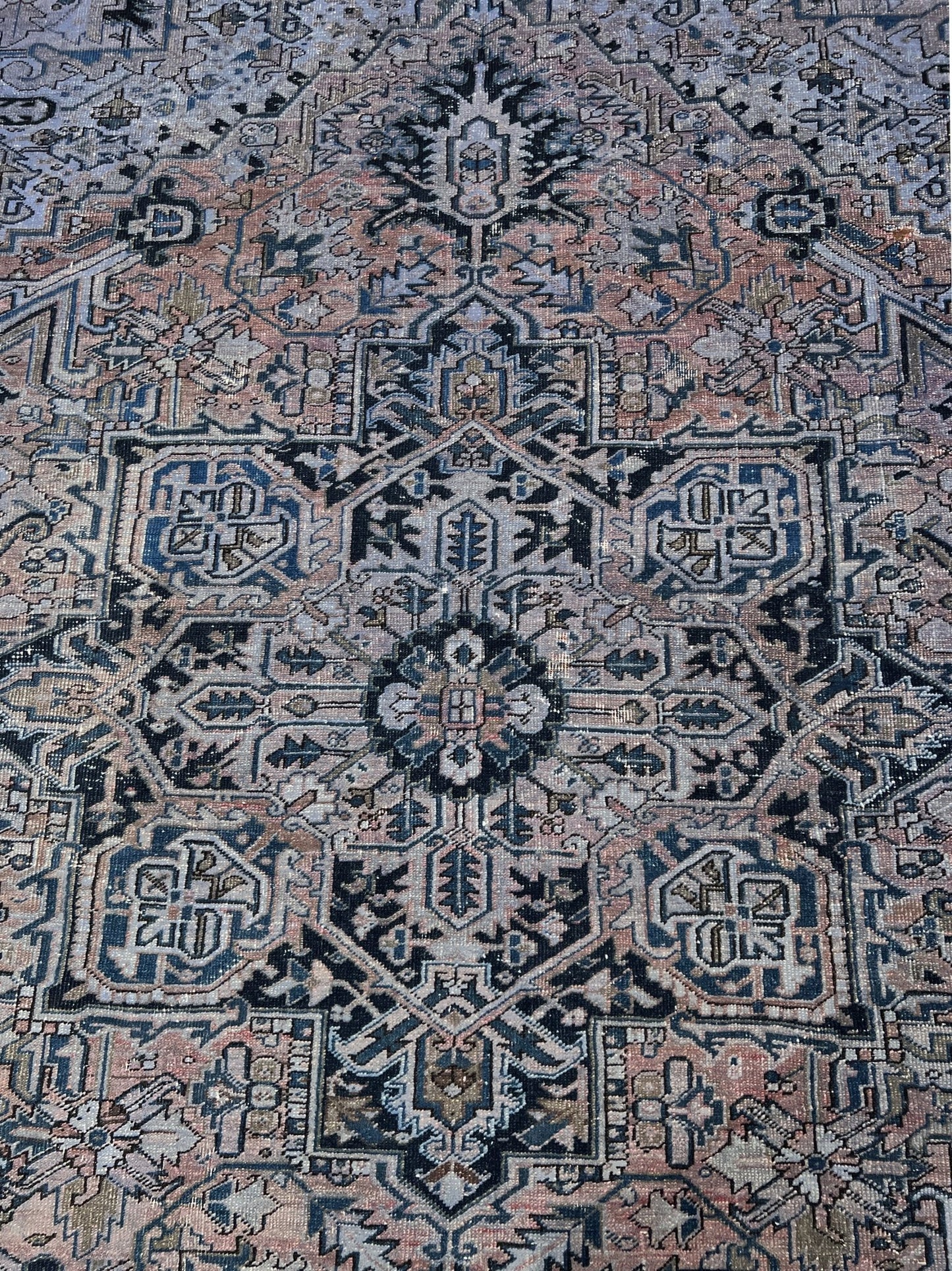 Muted Blue Heriz Serapi Persian Rug. 8x10 large Oriental Rug Shop San Francisco Bay Area. Buy oriental rug online