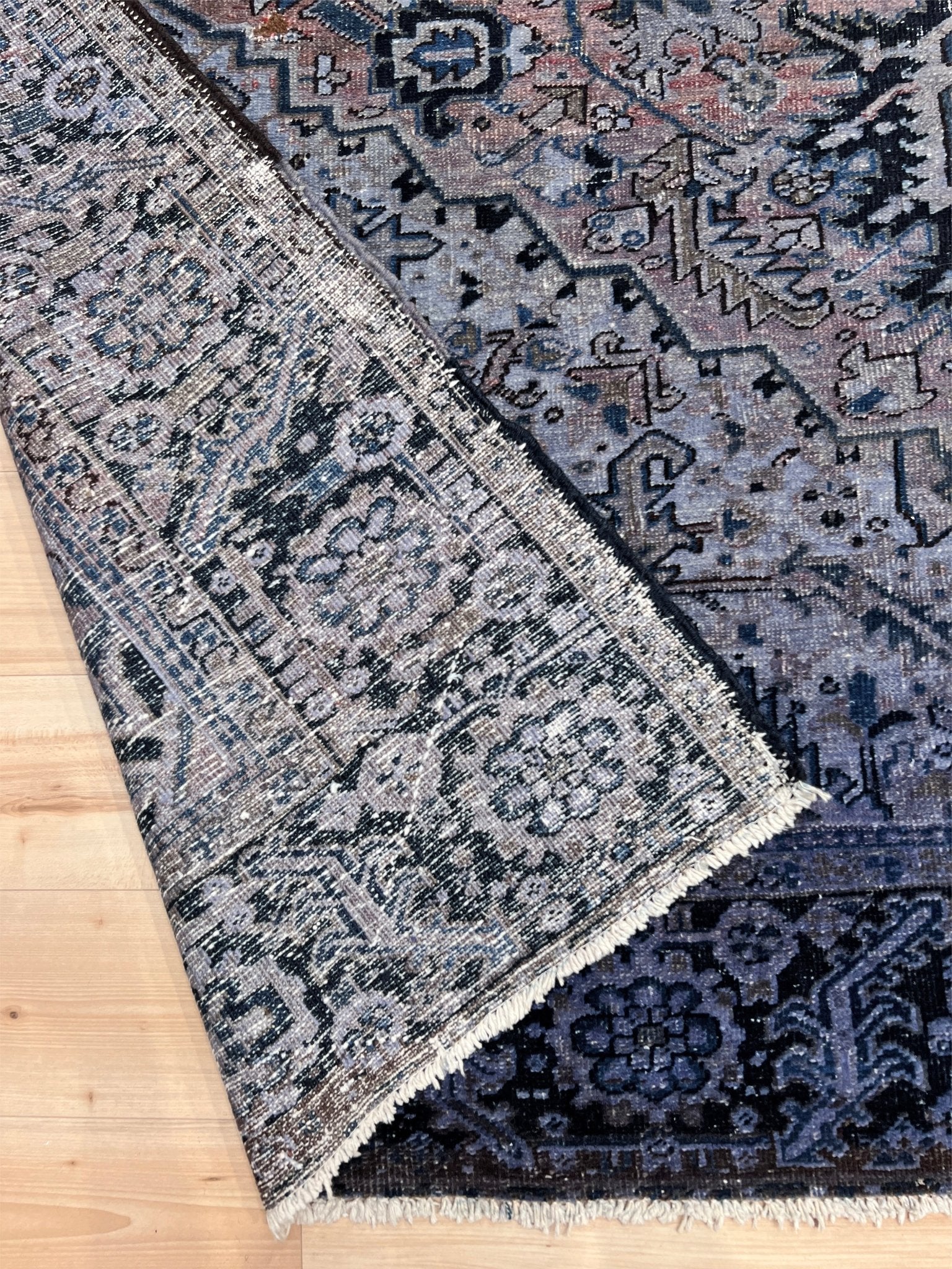 Muted Blue Heriz Serapi Persian Rug. 8x10 large Oriental Rug Shop San Francisco Bay Area. Buy oriental rug online