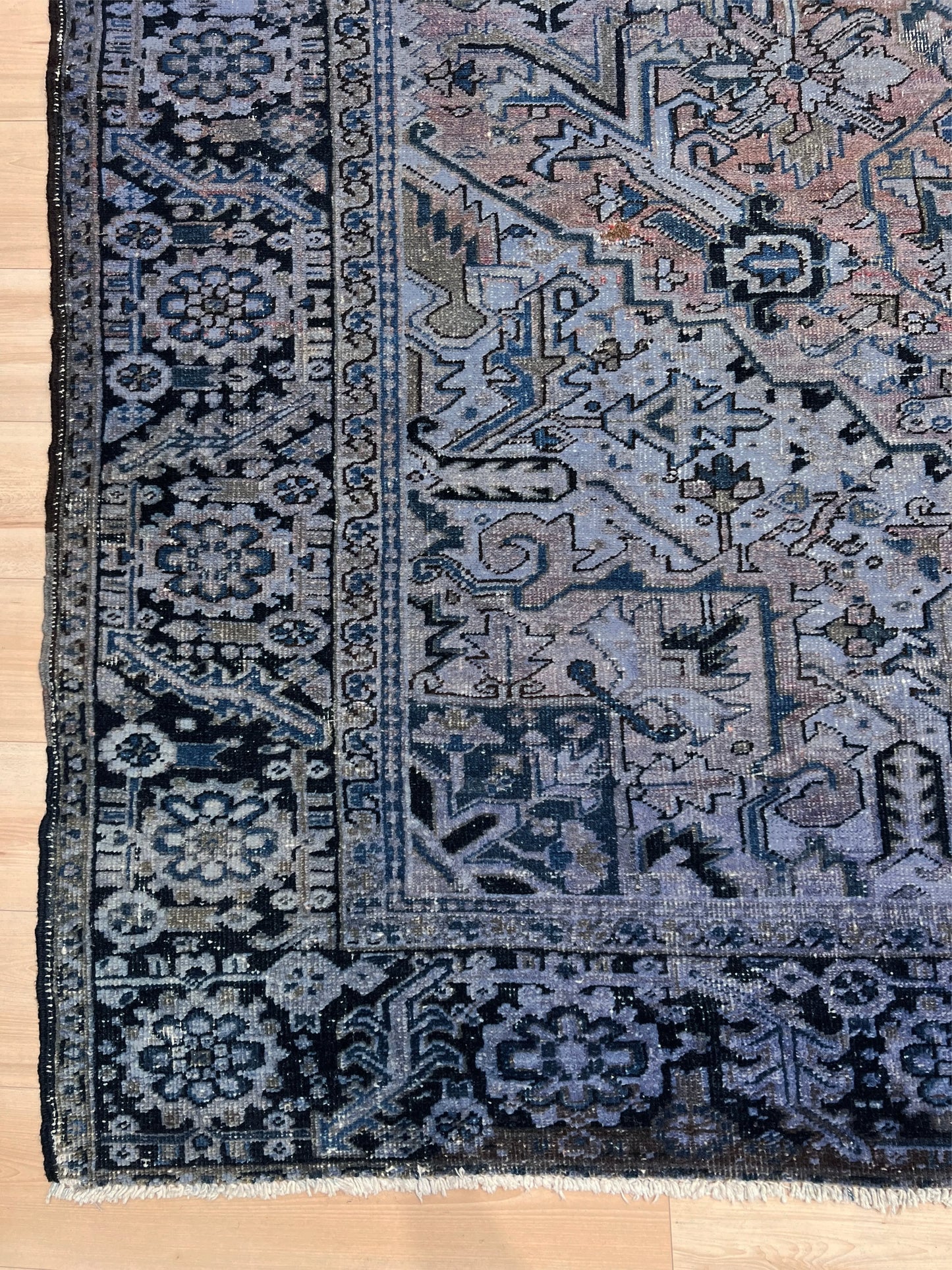 Muted Blue Heriz Serapi Persian Rug. 8x10 large Oriental Rug Shop San Francisco Bay Area. Buy oriental rug online