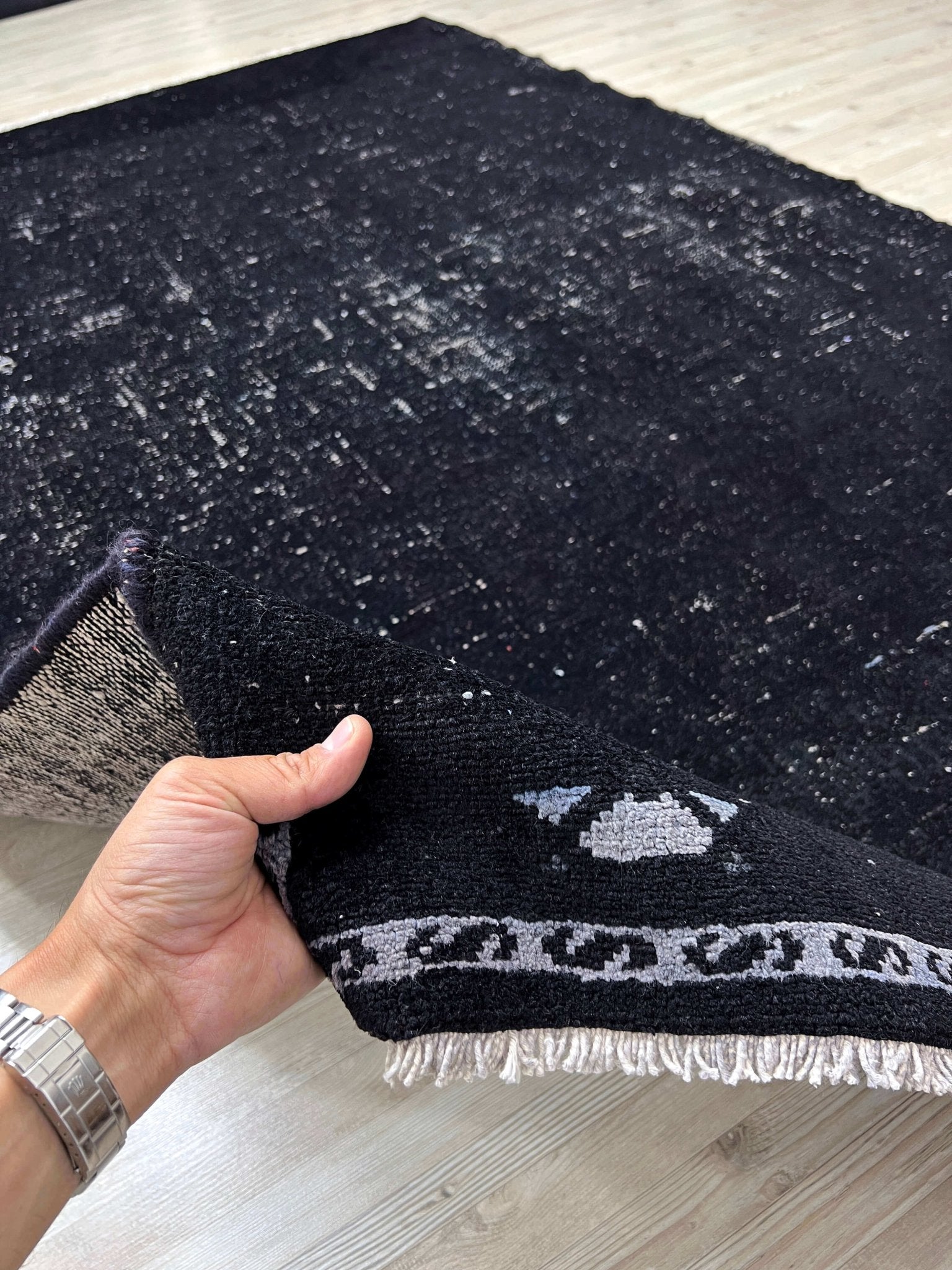 black handmade wool runner turkish rug oriental rug shopping san francisco bay area palo alto berkeley