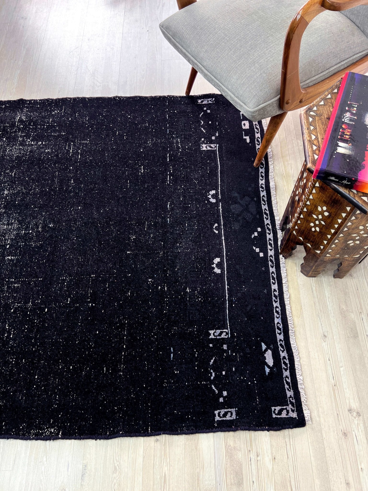 black handmade wool runner turkish rug oriental rug shopping san francisco bay area palo alto berkeley