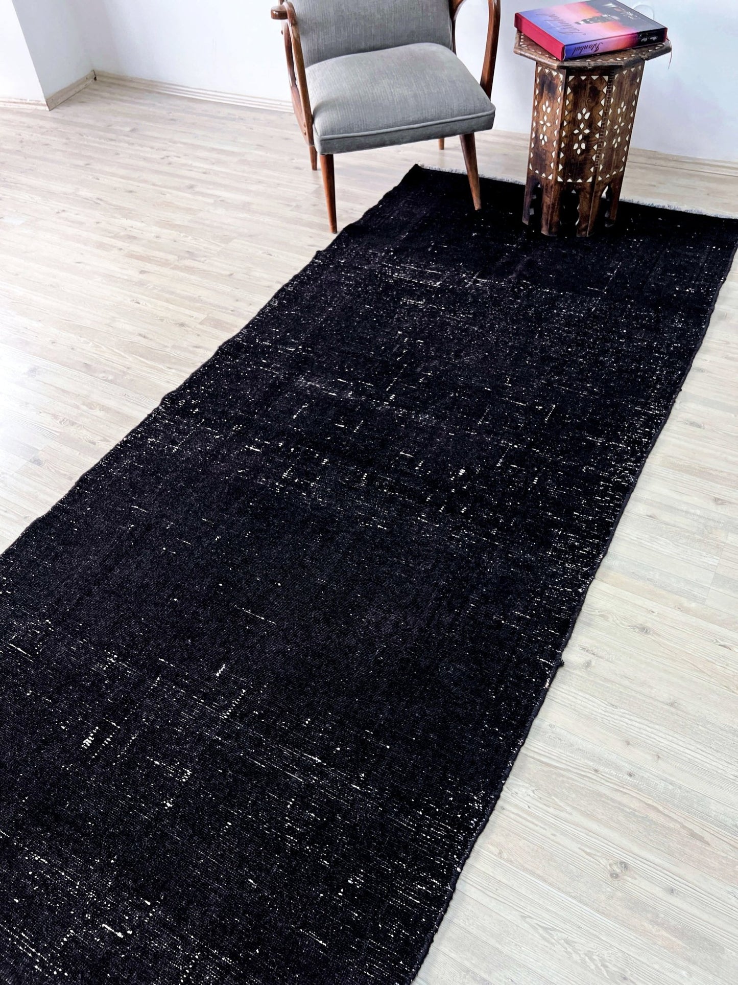 black handmade wool runner turkish rug oriental rug shopping san francisco bay area palo alto berkeley