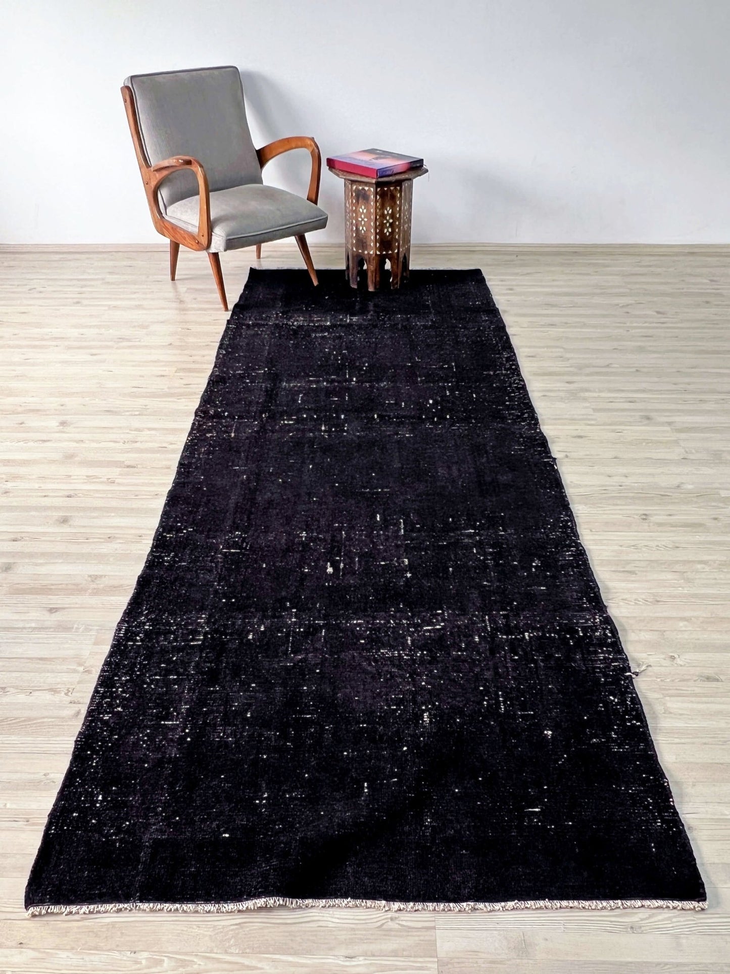 black handmade wool runner turkish rug oriental rug shopping san francisco bay area palo alto berkeley