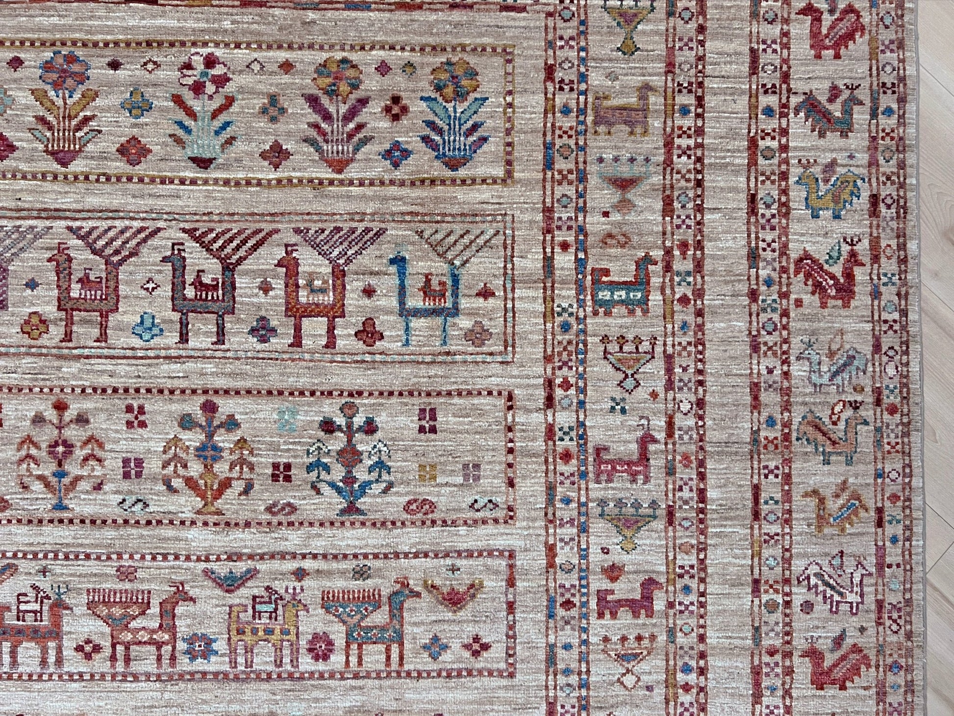 Khorjin Minimalistic Tribal Handmade Wool Orienta Rug shop San Francisco Bay Area. Buy Handmade Wool Large rug online